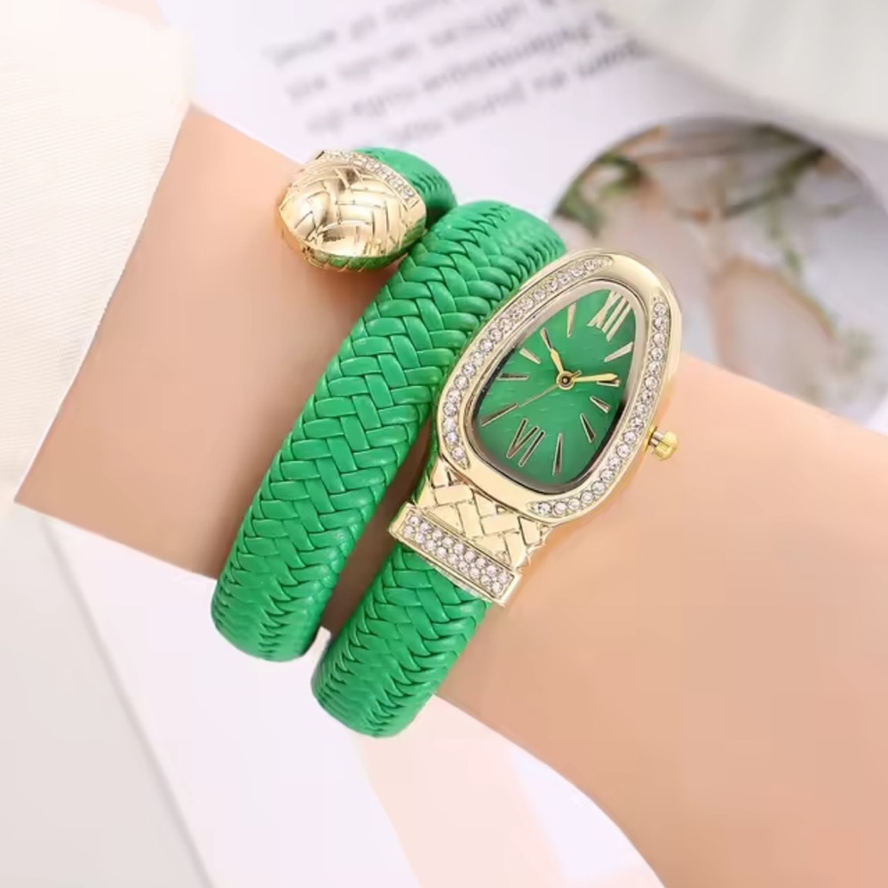 Serpenti Emerald Gold Wrap Timepiece Watch - Picture 4 of 7